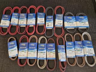 18x Assorted Ride-On Mower Engine & Deck Replacement Belts