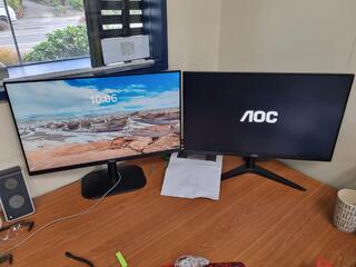 2x AOC 23.8" IPS LED Full HD Monitors