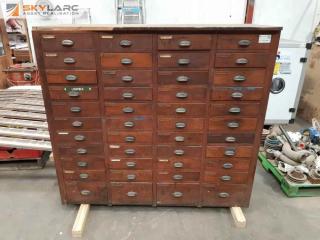 44 Drawer Vintage Wooden Cabinet