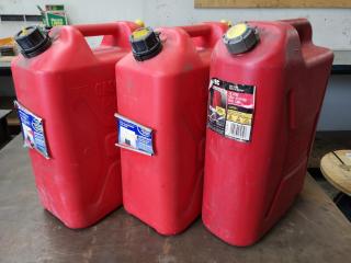 3x 20L Plastic Petrol Fuel Cans