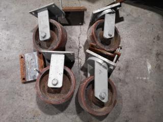 4x Heavy Duty Trolley Castors Wheels