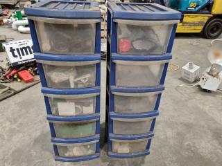 2x Targus Plastic Tool Bin Storage Drawer Units