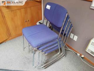 4 x Chrome Padded Stacker Chairs