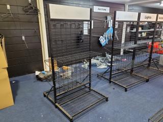 Double Sided Retail Display Shelf & Hook Rack Unit