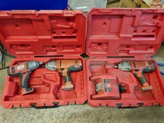 3x Milwaukee Cordless Impact Wrenches, various Faults each