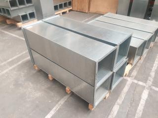 4 x Large Galvanised Straight Duct