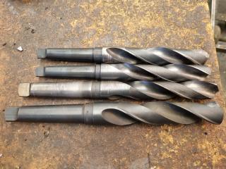 4 Large Morse Taper Drill Bits 