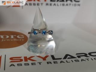 Tripple Round Brilliant Stack Ring | Topaz Blue | MJJ for ORE