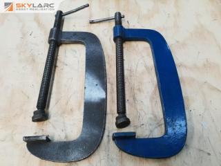 2 x Large Plate Steel Clamps