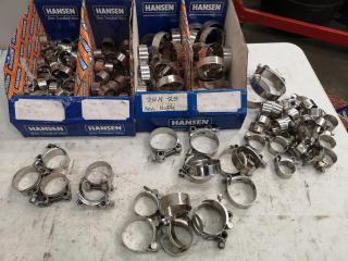 Stainless Steel Hose Clamps, Assorted Sizes, Bulk. Lot