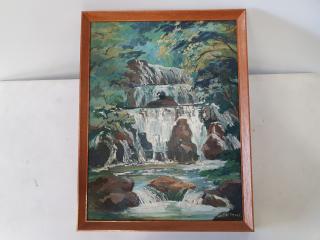 Purakaunui Falls - Joan Hardey Framed Painting