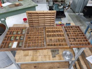Vintage Brass Reverse Letter / Number Plates + Steel Stamps