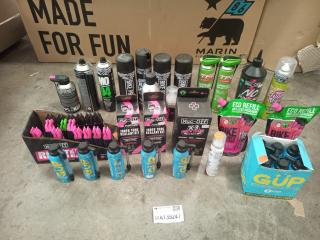 Large Assortment of Bike Care Products and Accessories