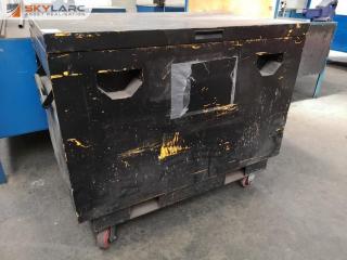 Heavy Duty Mobile Steel Worksite Tool Storage Bin