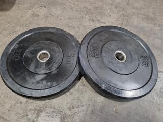 2x 15kg Black Bumper Weight Plates by XLR8