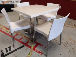 Stylish Contemporary Cafe Table w/ 4x Matching Chairs