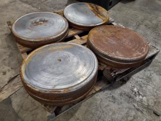 12x 550mm Dia Steel Tank End Caps