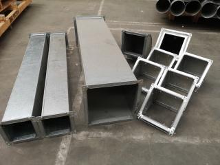 10x Assorted Straight & Angled Galvanised Ducting Units