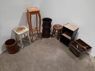 Assorted Stools and Stands