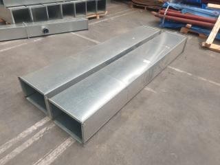 2 x Large Galvanised Straight Ducts