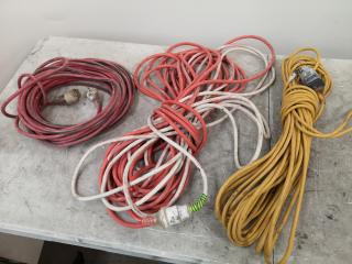 3x Power Extension Lead Cables