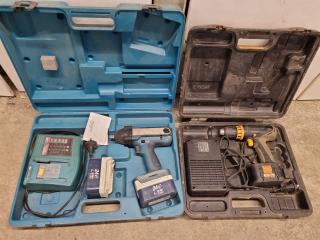 Vintage Makita & Panasonic Cordless Drill Kits, Faulty Batteries