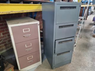 2x Vintage Steel File Cabinets