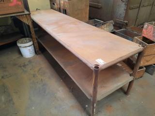 Long Industrial Steel Workbench