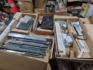 Assorted Blum Cabinet Drawer Runner Assemblies, Parts, Components