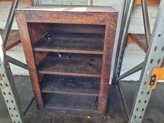 Vintage Wood Tool Shelf Cabinet