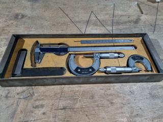 Set of Precision Engineering Measuring Tools, Calipers, Micrometers, & More