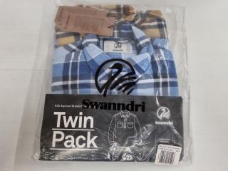 Swandri Kids Egmont Brushed Cotton Shirt, Twin Pack, Size 4