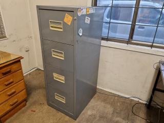 Vintage Harvey Steel 4-Drawer File Cabinet