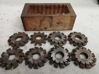 8x Assorted Involute Gear Mill Cutters