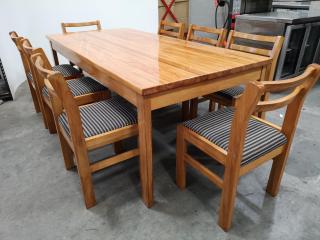 Stylish Large Macrocarpa Cafe Table and Chairs Set