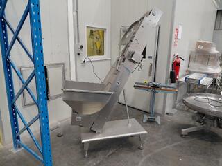 Stainless Steel Incline Conveyor with Hopper