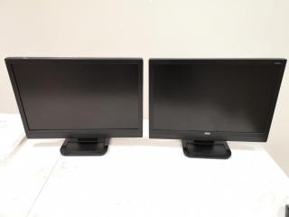 2x AOC 22" LCD Computer Monitors