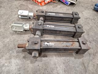 3 Parker Industrial Hydraulic Rams