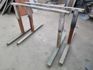 Pair of Steel Industrial Sawhorses