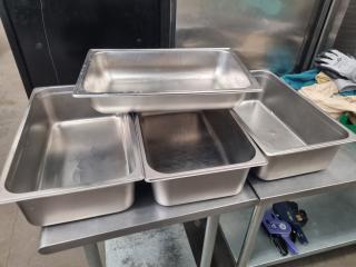 4x Metal Commercial Kitchen Food Prep Bins