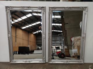 2x Stylish Matching Large Wall Mirrors