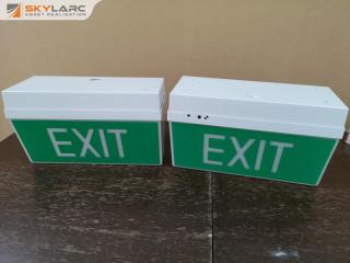 2x Commercial Grade Ceiling Exit Sign Lights by Pierlite, New