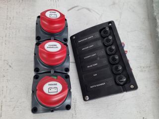 Marine Battery Distribution Cluster + Marine Switch Panel