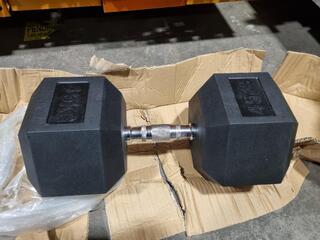 45kg Hex Rubber Dumbell by XLR8
