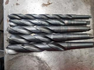 5 Large Morse Taper Drills 