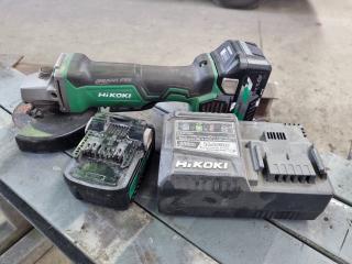 Hikoki 18V Brushless 125mm Angle Grinder w/ Charger & 2x Batteries