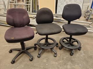 3x Adjustable Office Desk Chairs