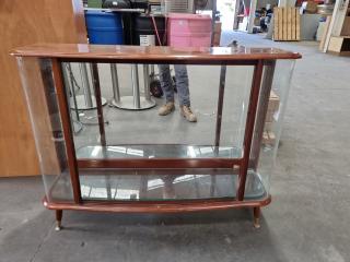 Vintage Wood & Glass Display Cabinet, needs repair