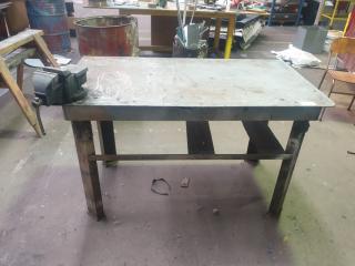 Plate Steel Workbench with Vice