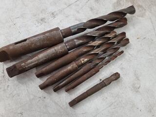 7x Morse Taper Drills w/ 2x Shank Adapters